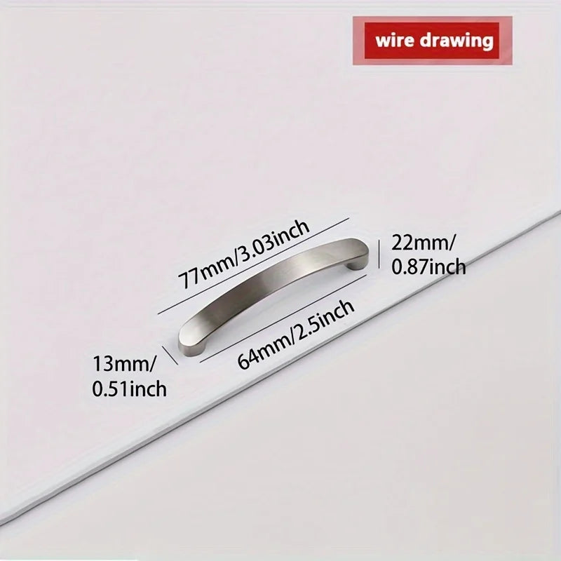 3-Pack Brushed Aluminum Cabinet & Drawer Handles – 96mm
