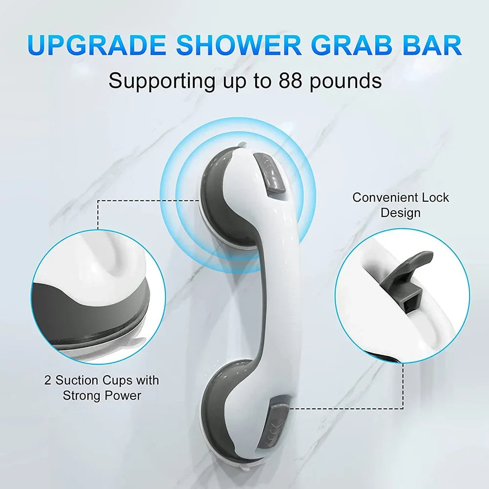 Suction Cup Grab Bar for Shower & Bathtub | 1–2 Pack