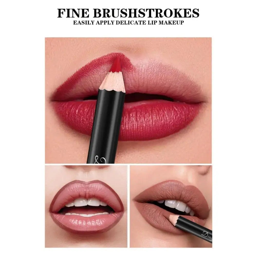 Dragon Ranee 12-Color Matte Lip Liner Set – Waterproof