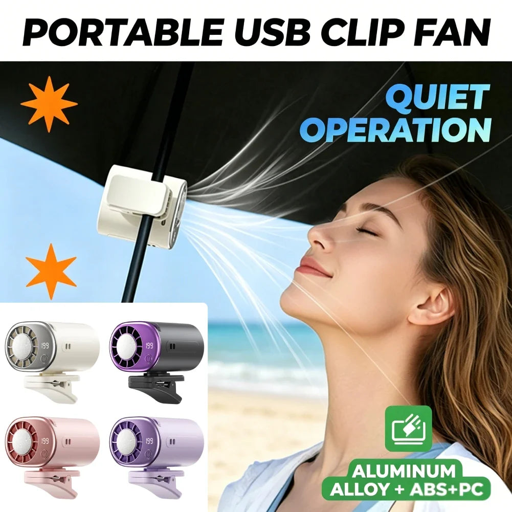 Car Clip Fan Mini Portable Outdoor Umbrella 199 Speed Waist Electric