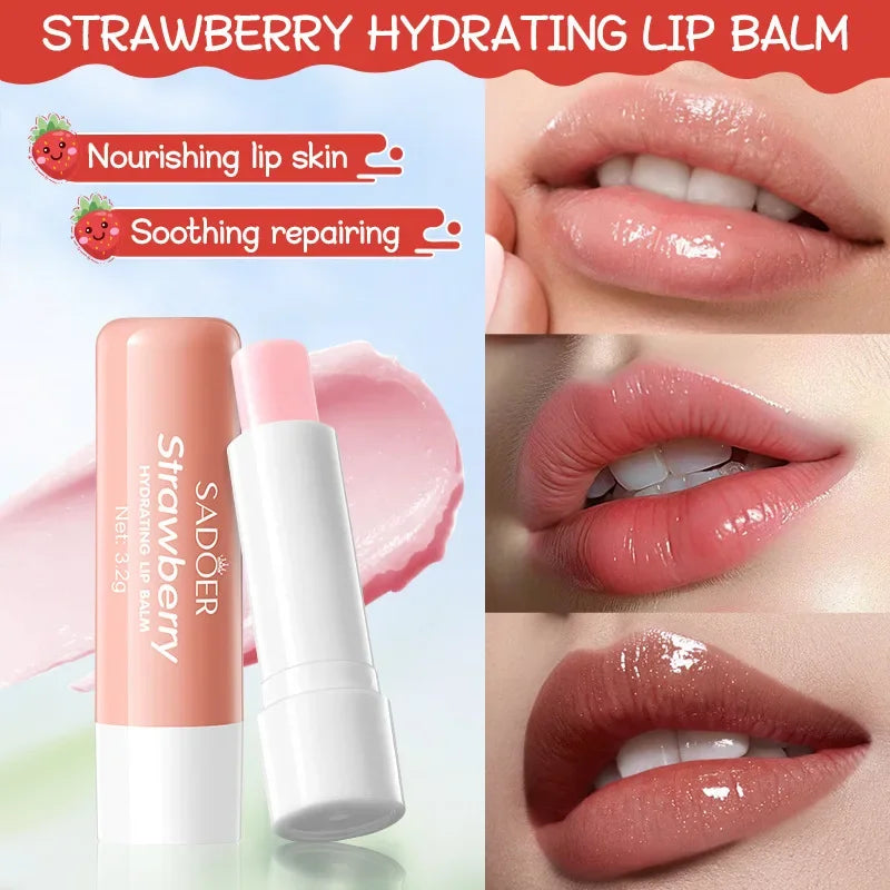 BIOAOUA Strawberry Hand Cream & Lip Balm Set – Moisturizing