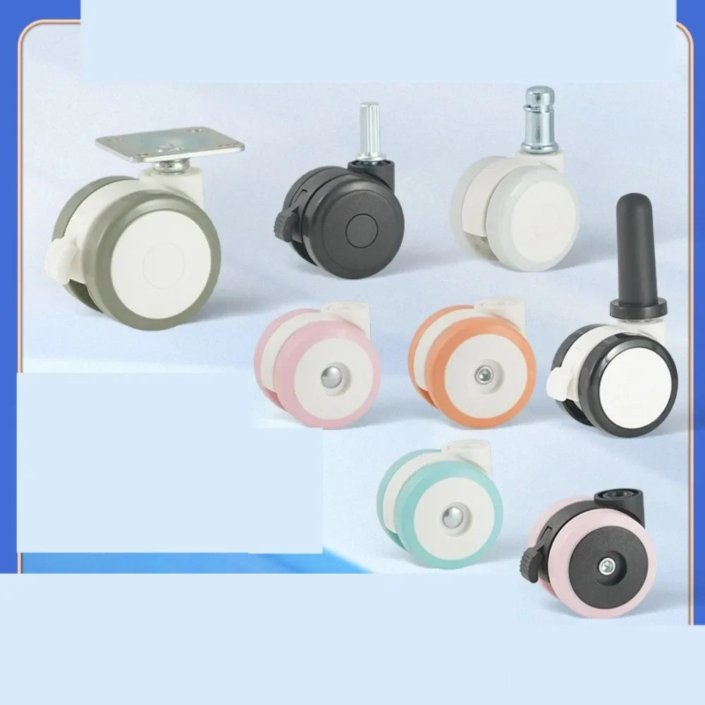 Rubber Swivel Caster Wheels M6/M8 Stem with Locking Brake
