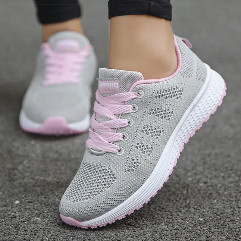 HAJINK Women's Lightweight Casual Sneakers – Lace-Up Trainers