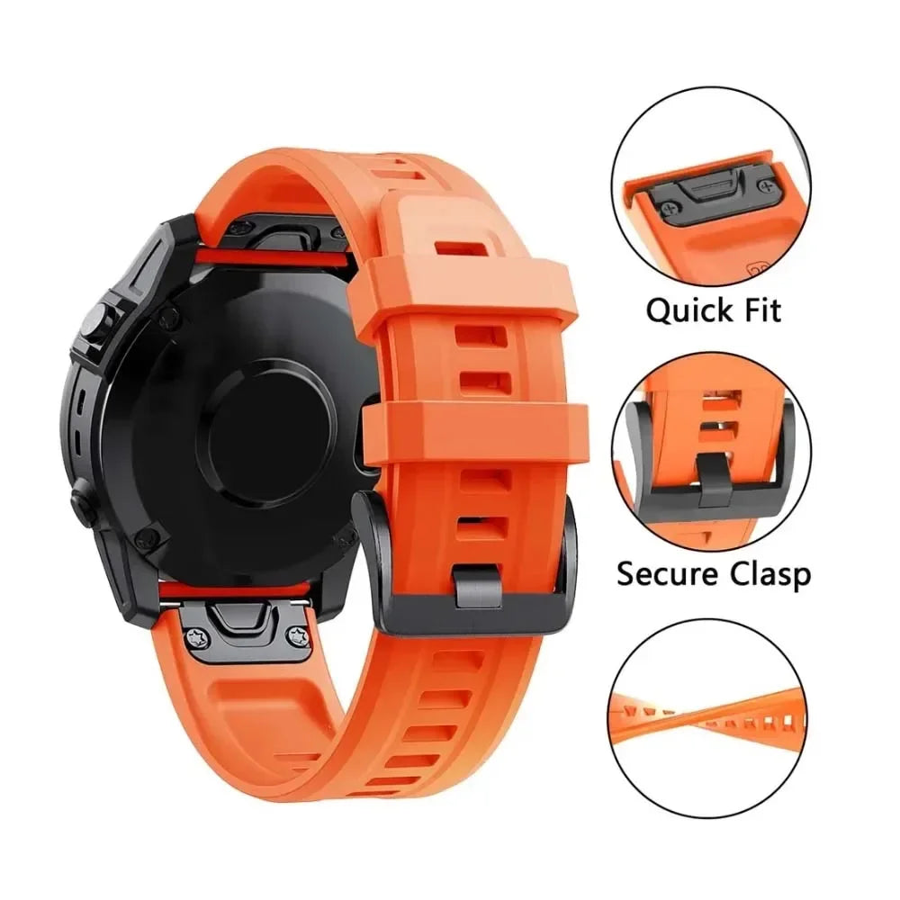 Silicone QuickFit Watch Band for Garmin Fenix & Instinct 22/26mm