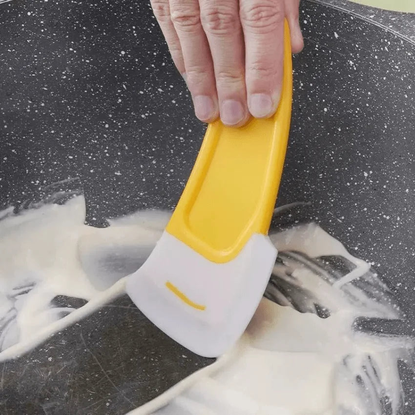 Silicone Pan Scraper Dish Cleaning Spatula Non Stick Kitchen Rubber