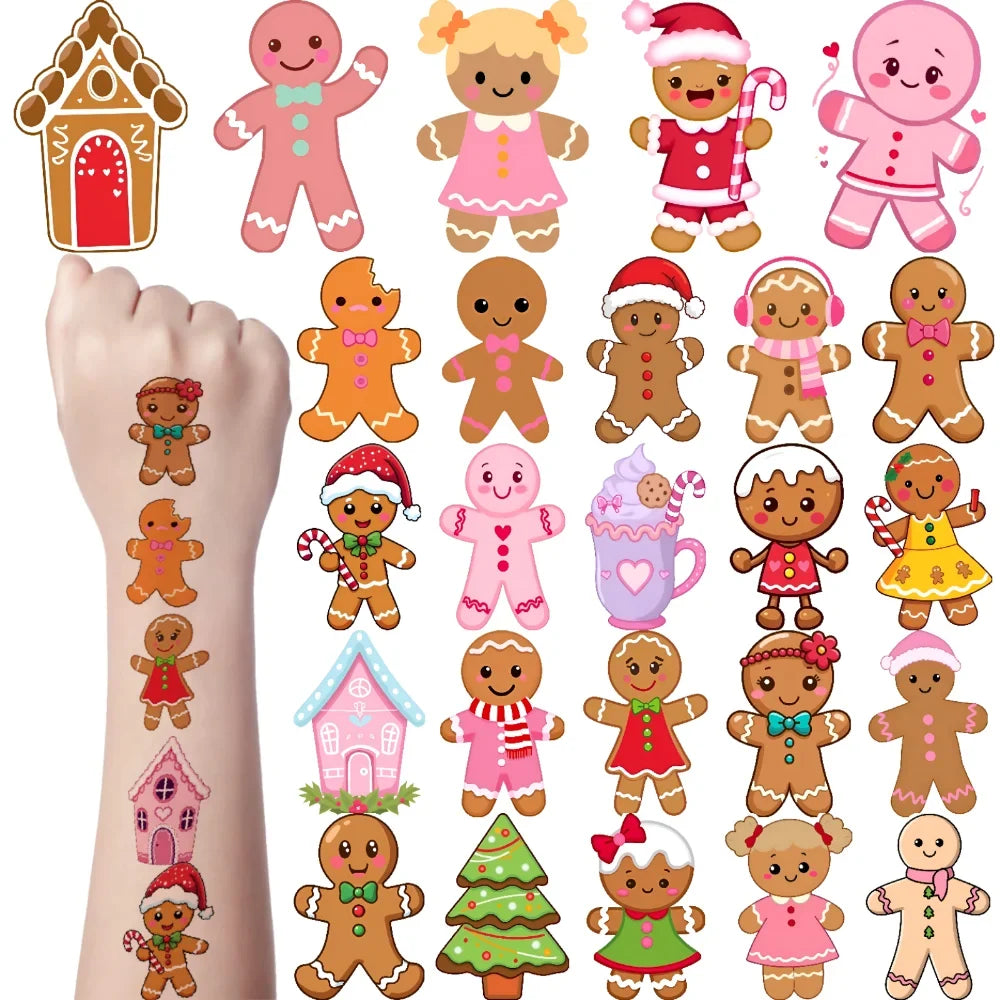 54pcs Christmas Temporary Tattoos – Waterproof Festive Stickers