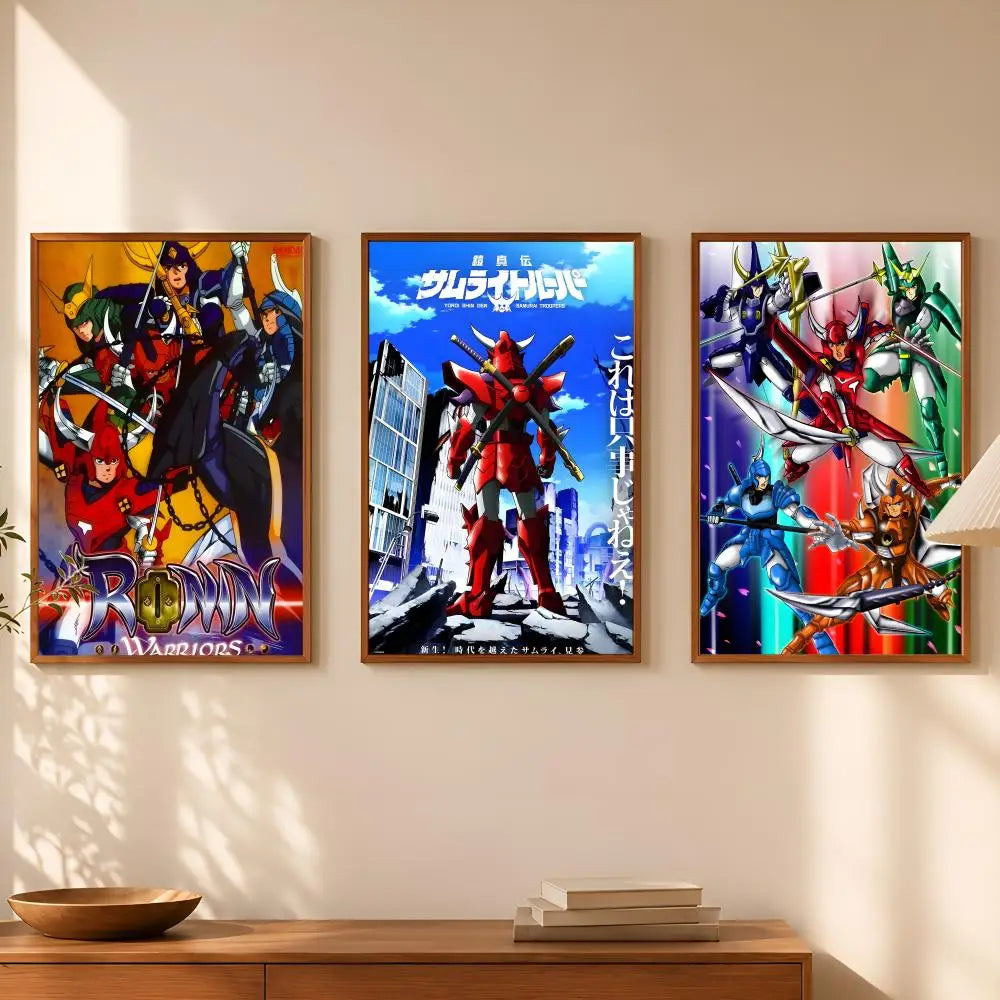 Ronin Warriors Anime PVC Wall Poster – Self-Stick HD Art Decor