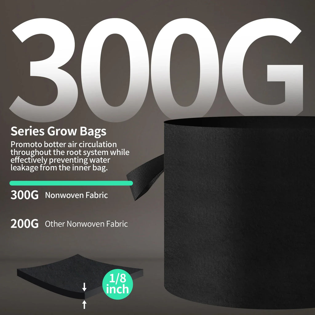 Felt Fabric Grow Bags 5–20 Pack | 5 to 15 Gallon Plant Pots