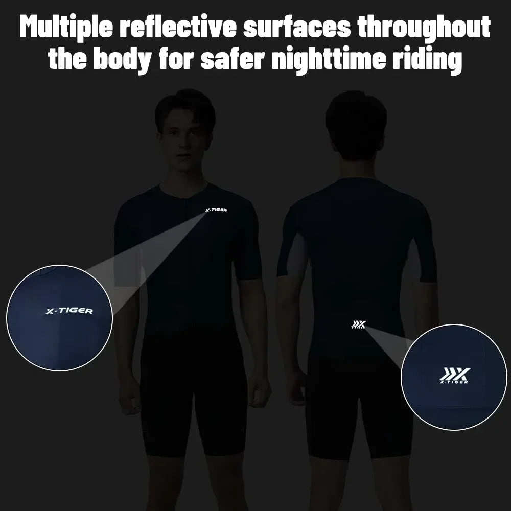 X-TIGER Men's Pro Cycling Jersey – Breathable Short Sleeve Road Bike