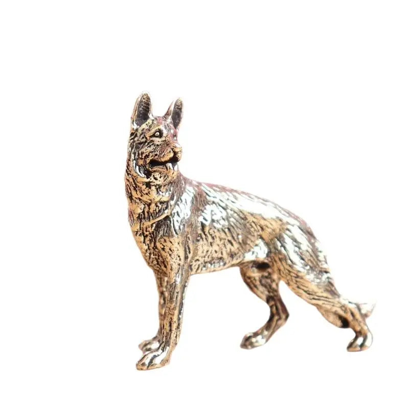 Vintage Copper Lucky Dog Miniature Figurines Desktop Small Brass