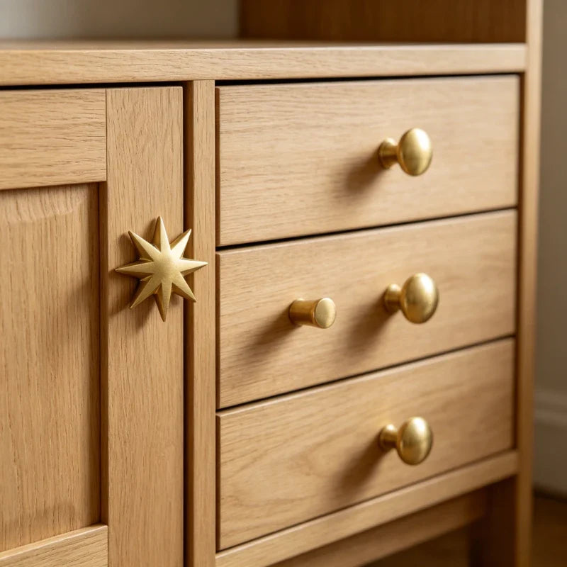 Solid Brass Gold Polka Dot Cabinet Drawer Handle – Luxury