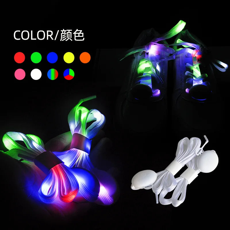 LED Light Shoelace Stand Fluorescent Night Run Flashing Shoe Rope
