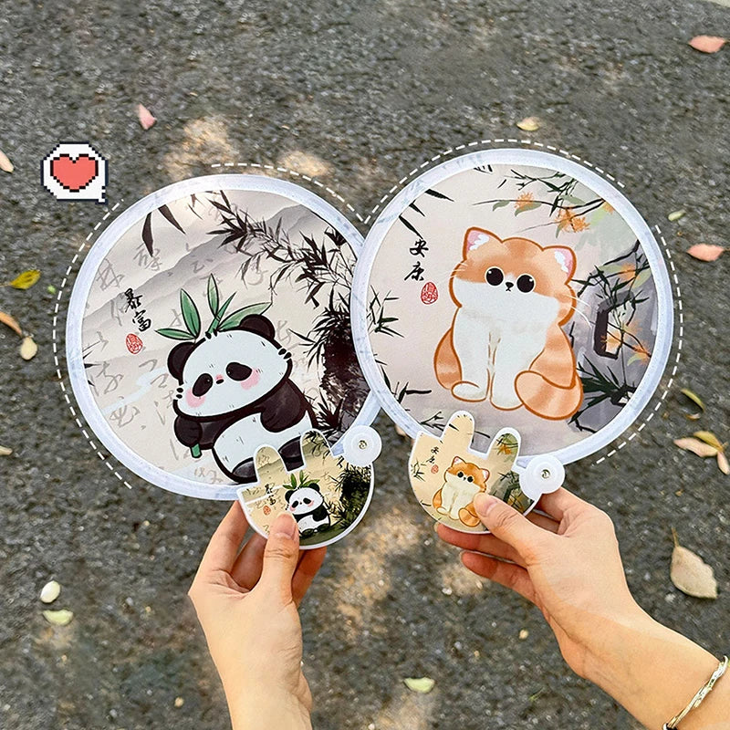Cartoon Folding Hand Fan for Kids – Portable Summer Fan