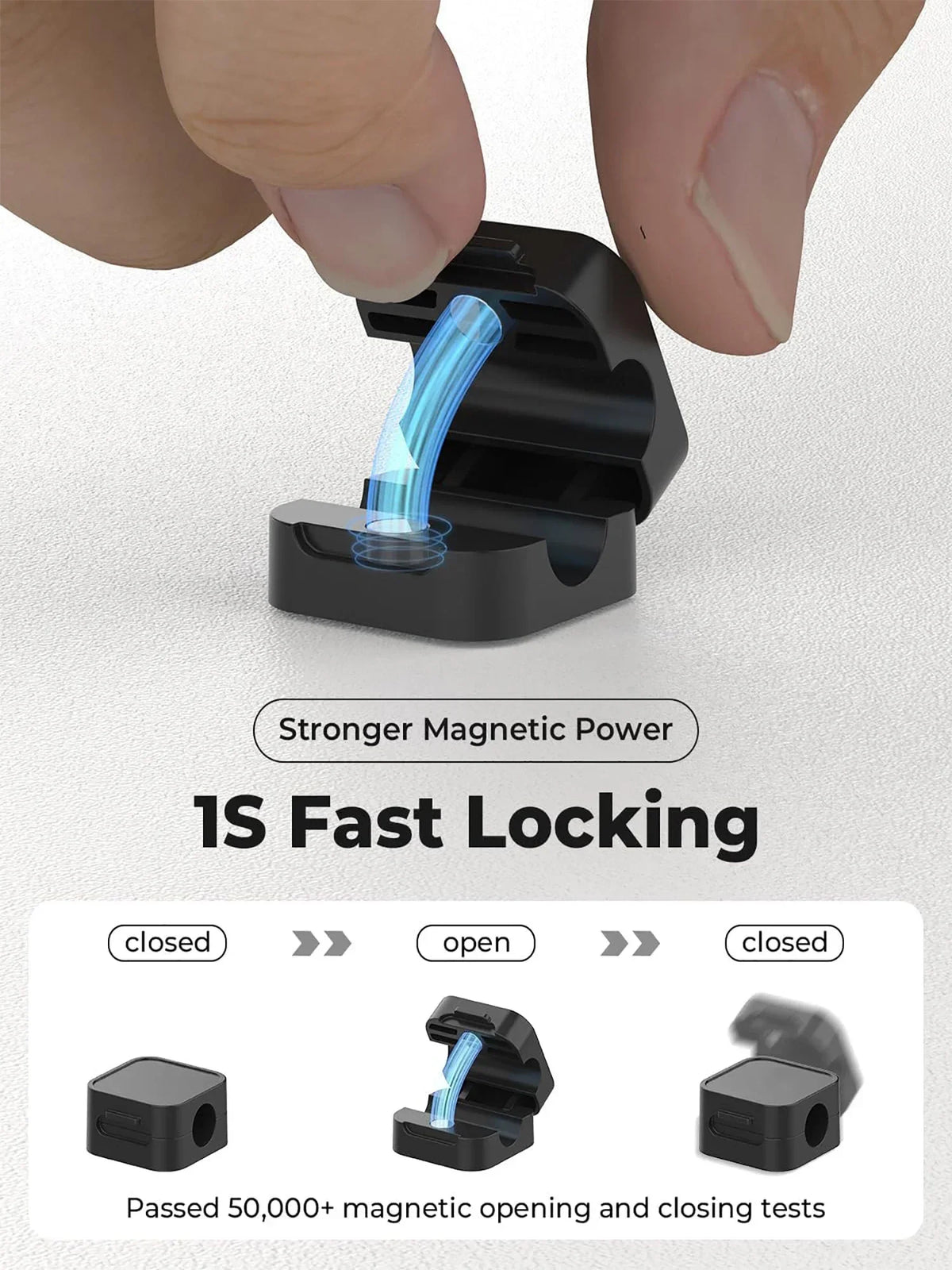 Magnetic Cable Clips Adhesive Cord Organizer | Desk, Car & Home