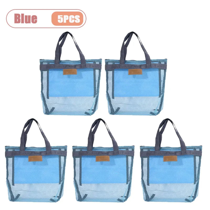Travel Beach Tote Bag with Mesh Pockets – Swim & Gym Organizer