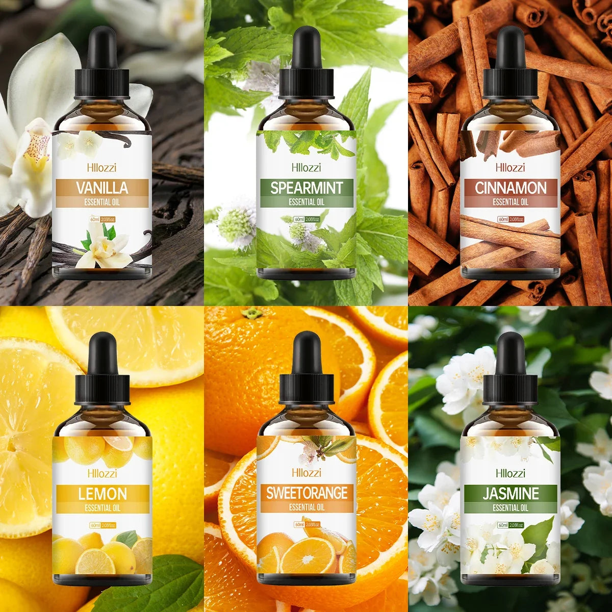 60ml Pure Aromatherapy Essential Oils – Agarwood, Cedarwood