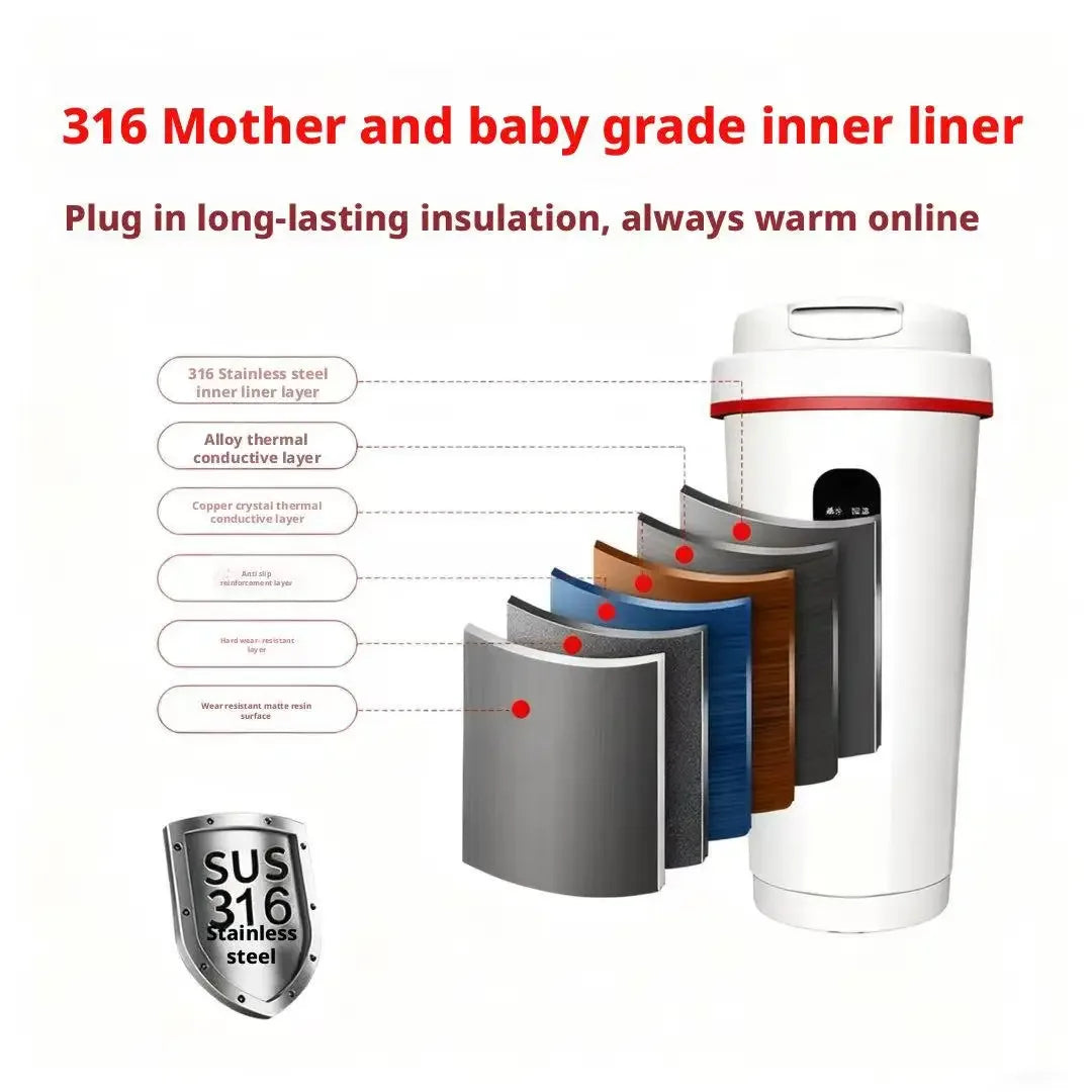 12V/24V Car Electric Kettle 500ml – Stainless Steel Travel Mug