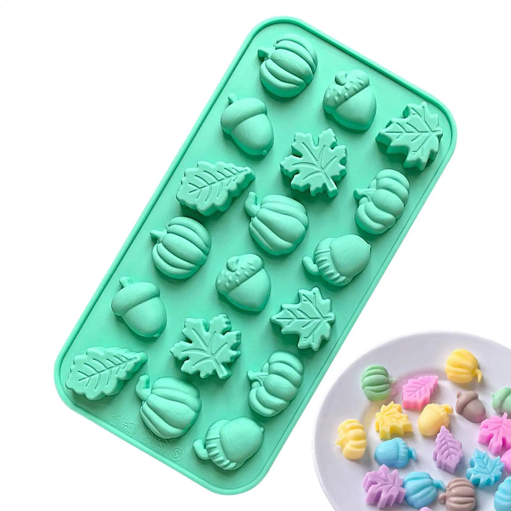 Silicone Fall Mold – 18 Cavity Maple Leaf Pumpkin Candy Mold