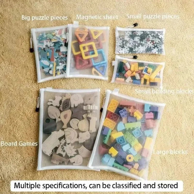Transparent Mesh Storage Bags Zipper Lego Blocks Puzzle&toy