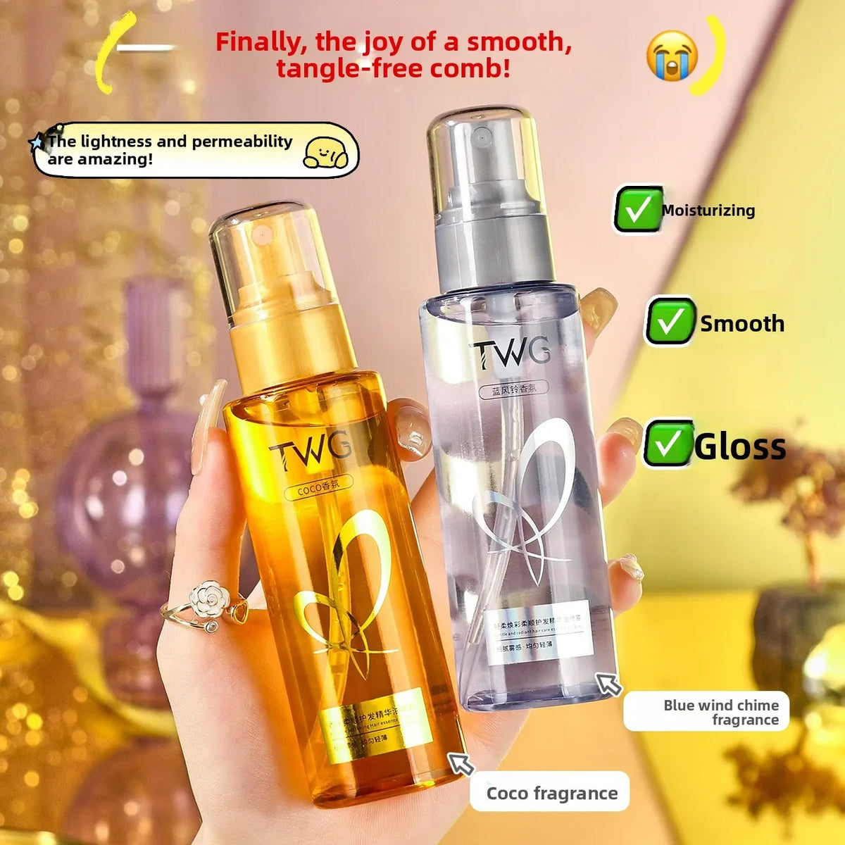 TWG Gentle Brilliance Hair Oil Spray | Smooth Curly Hair