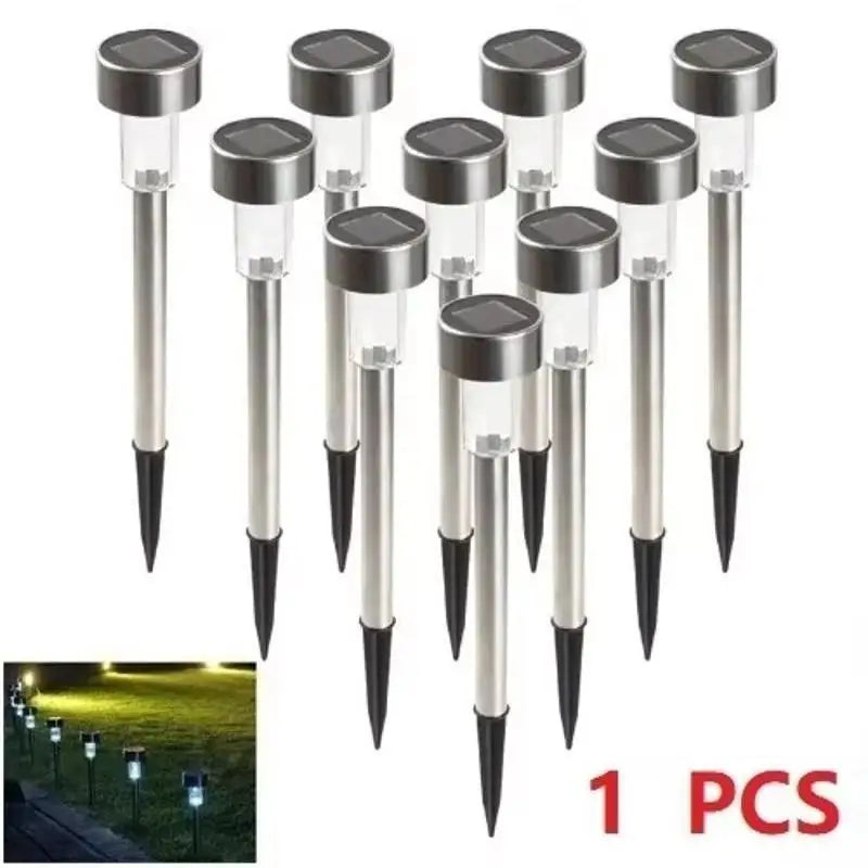 White LED Lawn Light Lamp Solar Outdoor Courtyard Walkway Garden
