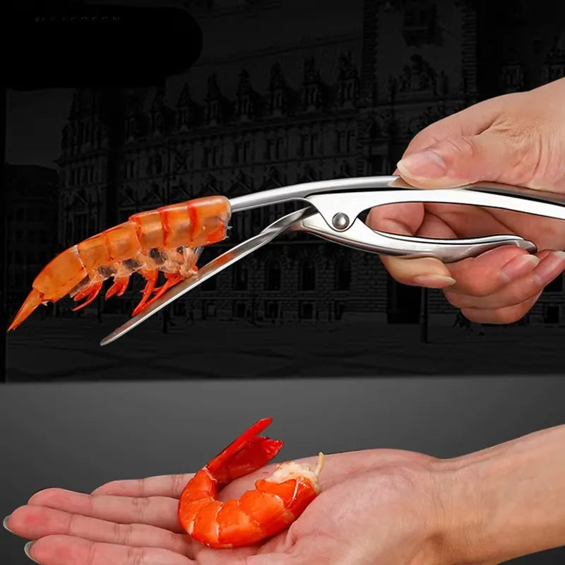 Stainless Steel Shrimp Deveined Device Ergonomic Fishbone Design Easy