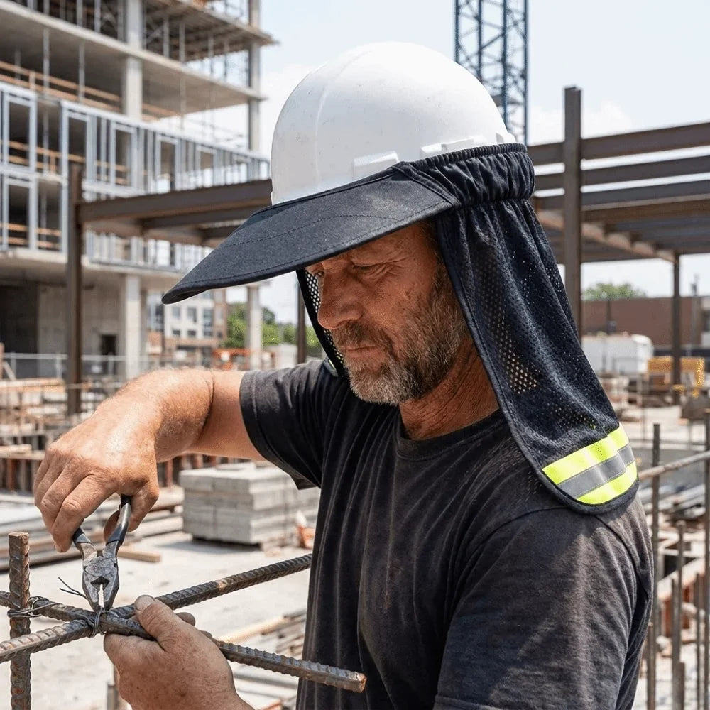 Hard Hat Sun Shield – Breathable Mesh Neck Cover UV Protection