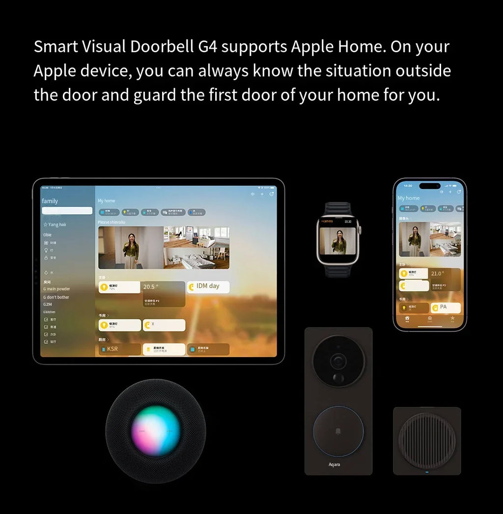 Aqara G4 Video Doorbell 1080P HD Pixels Visual Door Bell Apple