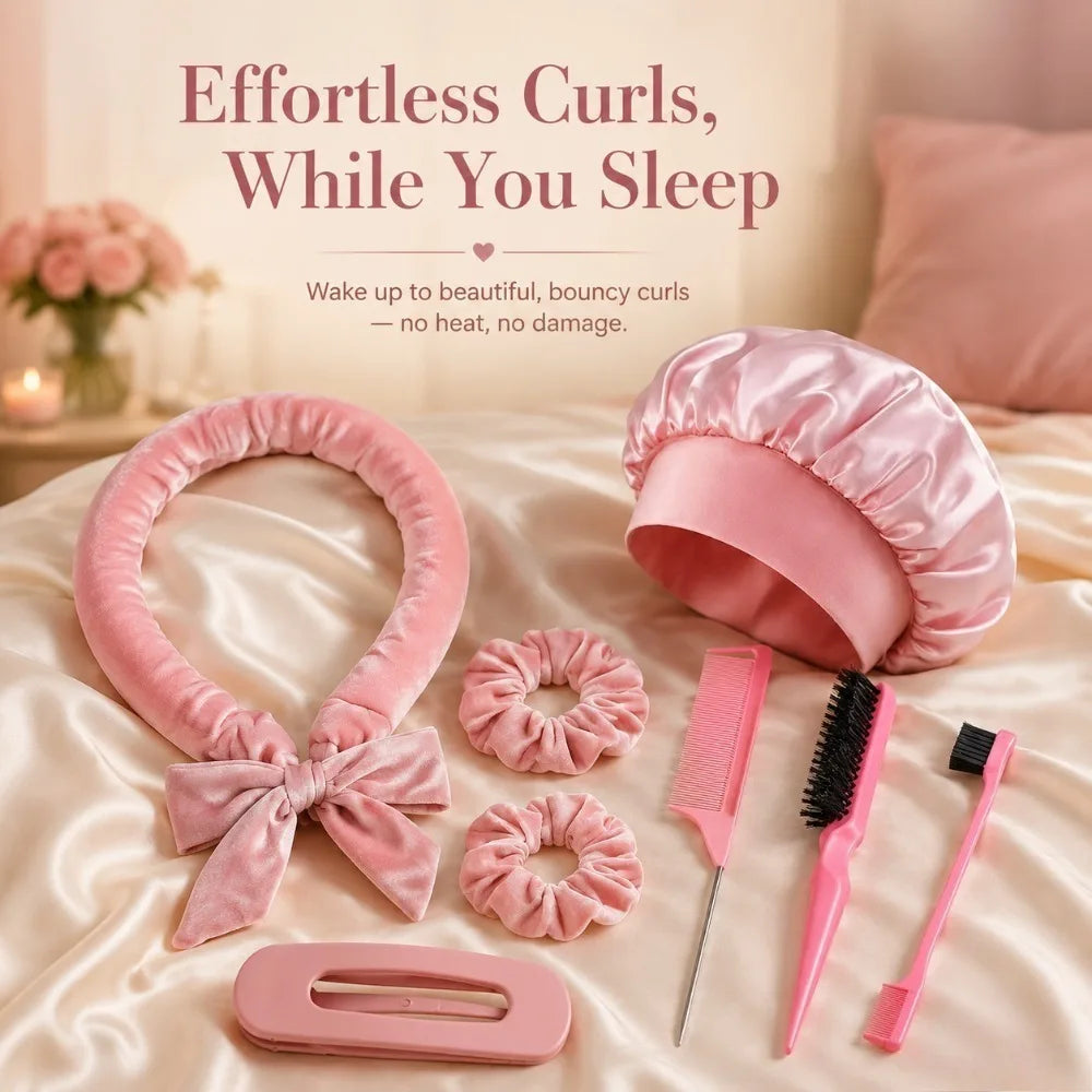 Heatless Hair Curler Set – Overnight Curls, No Heat Damage
