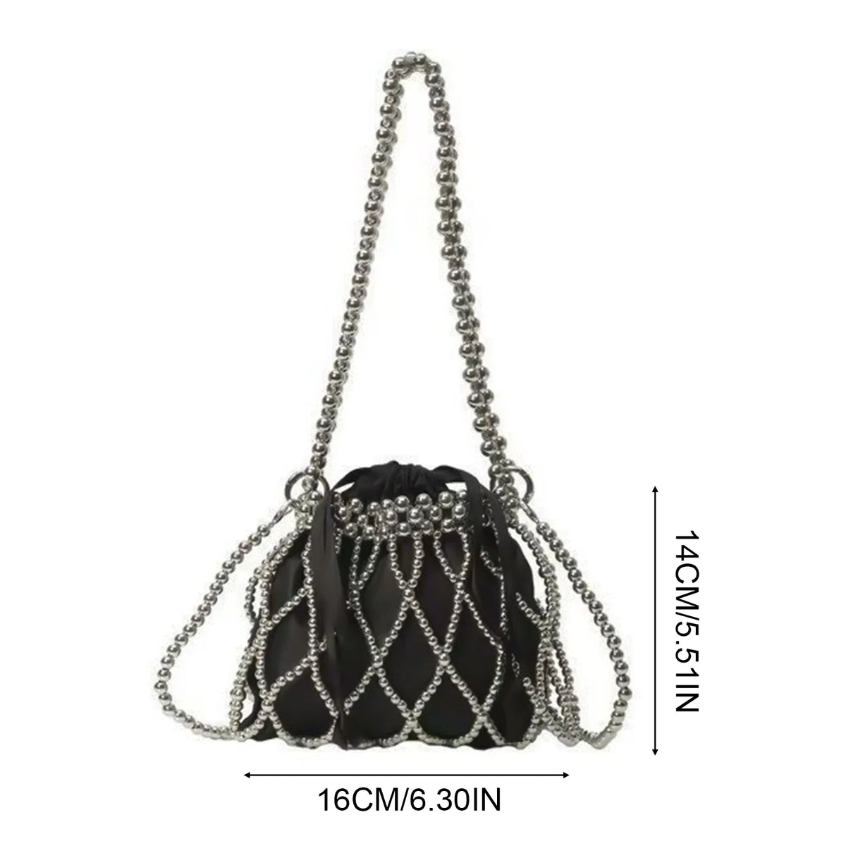 Pearl Woven Crossbody Bag for Women | Lace Design Purse