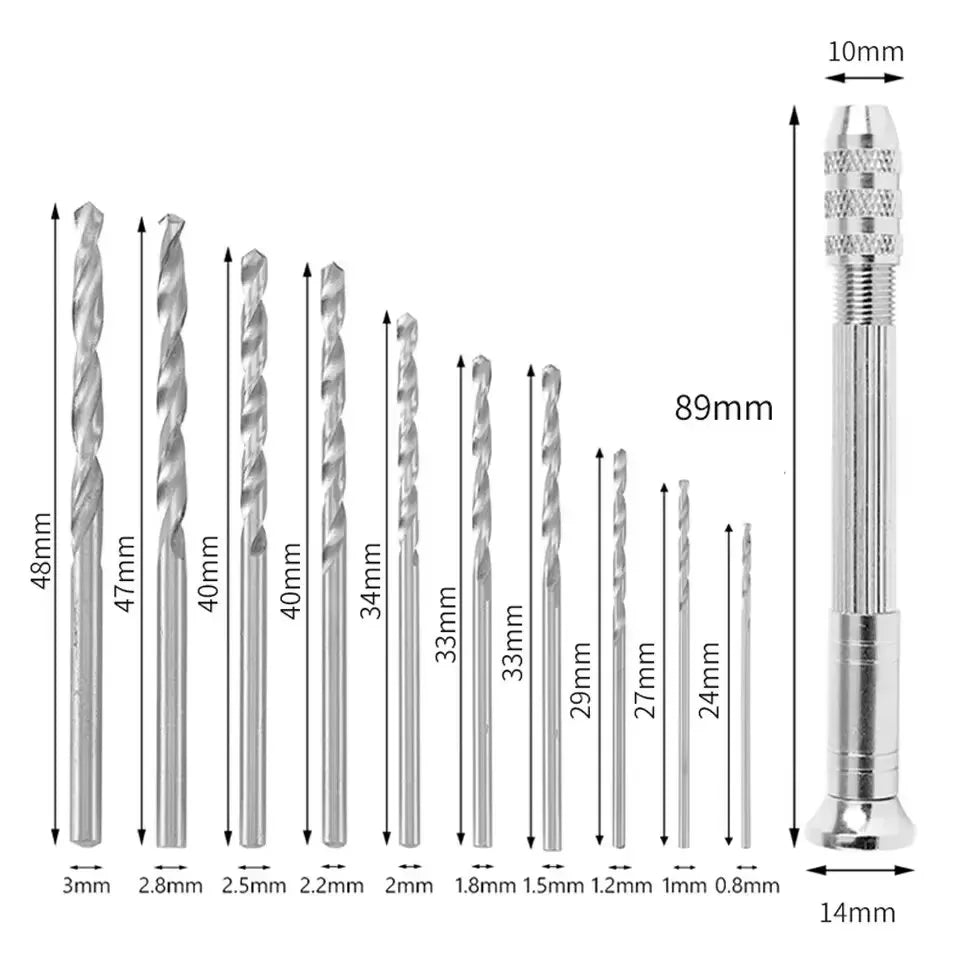 1 0 8- Mini Micro Hand Drill Woodworking Drilling Tools Models Hobby