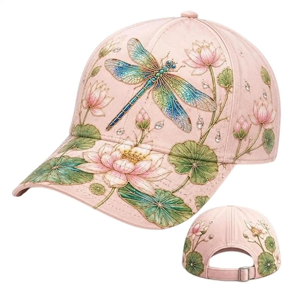 Hummingbird Floral Baseball Cap | Breathable Cotton Sun Hat