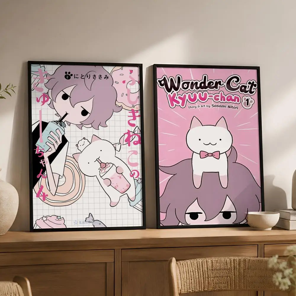 Wonder Cat Kyuu-chan PVC Peel-and-Stick HD Wall Poster