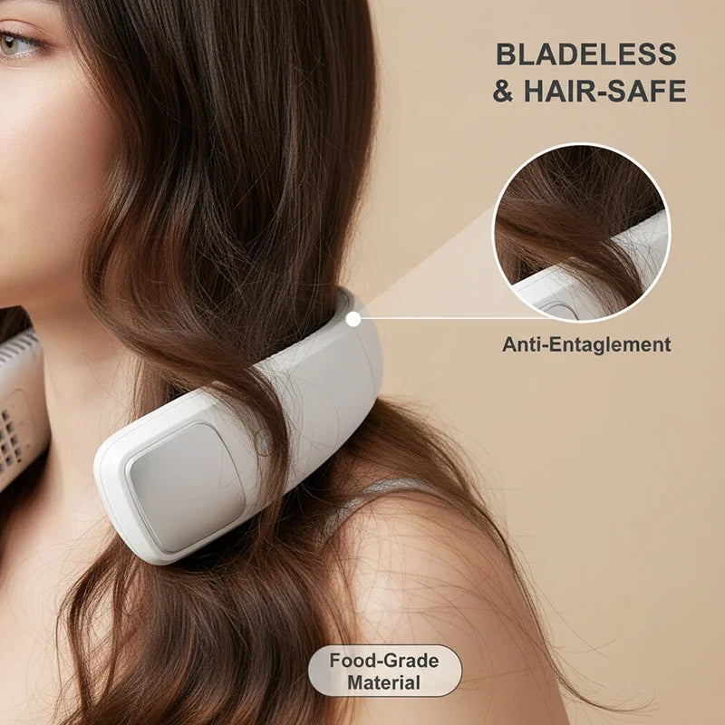 Bladeless USB Rechargeable Neck Fan – Hands-Free Portable