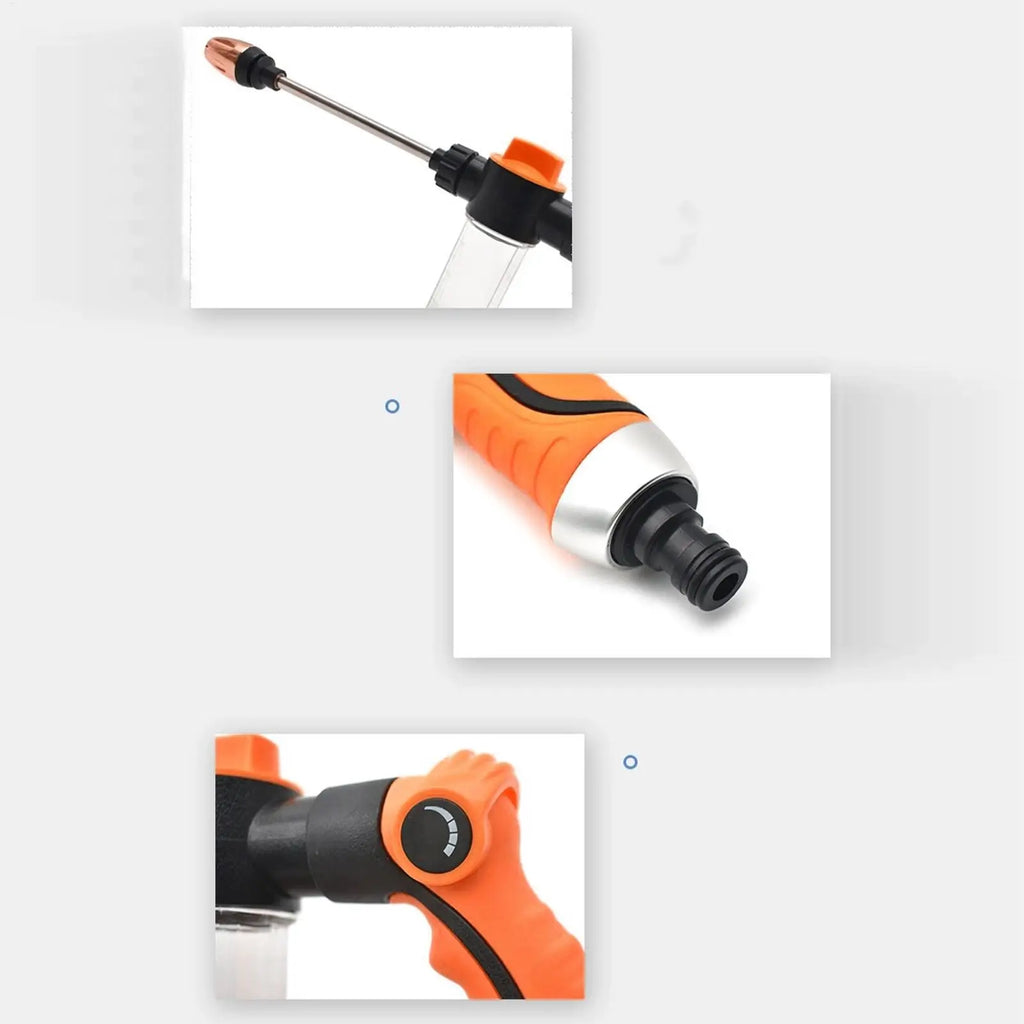 Heavy Duty Adjustable Garden Hose Nozzle | Multi-Pattern Sprayer