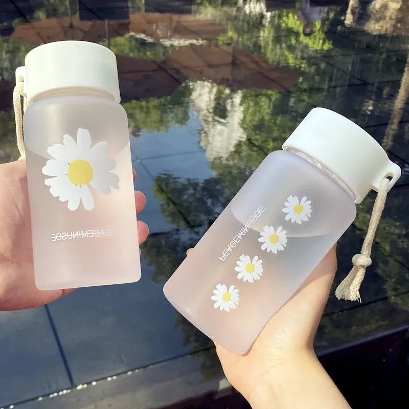 Kawaii Frosted Transparent Water Bottle | Portable Insulated Cup