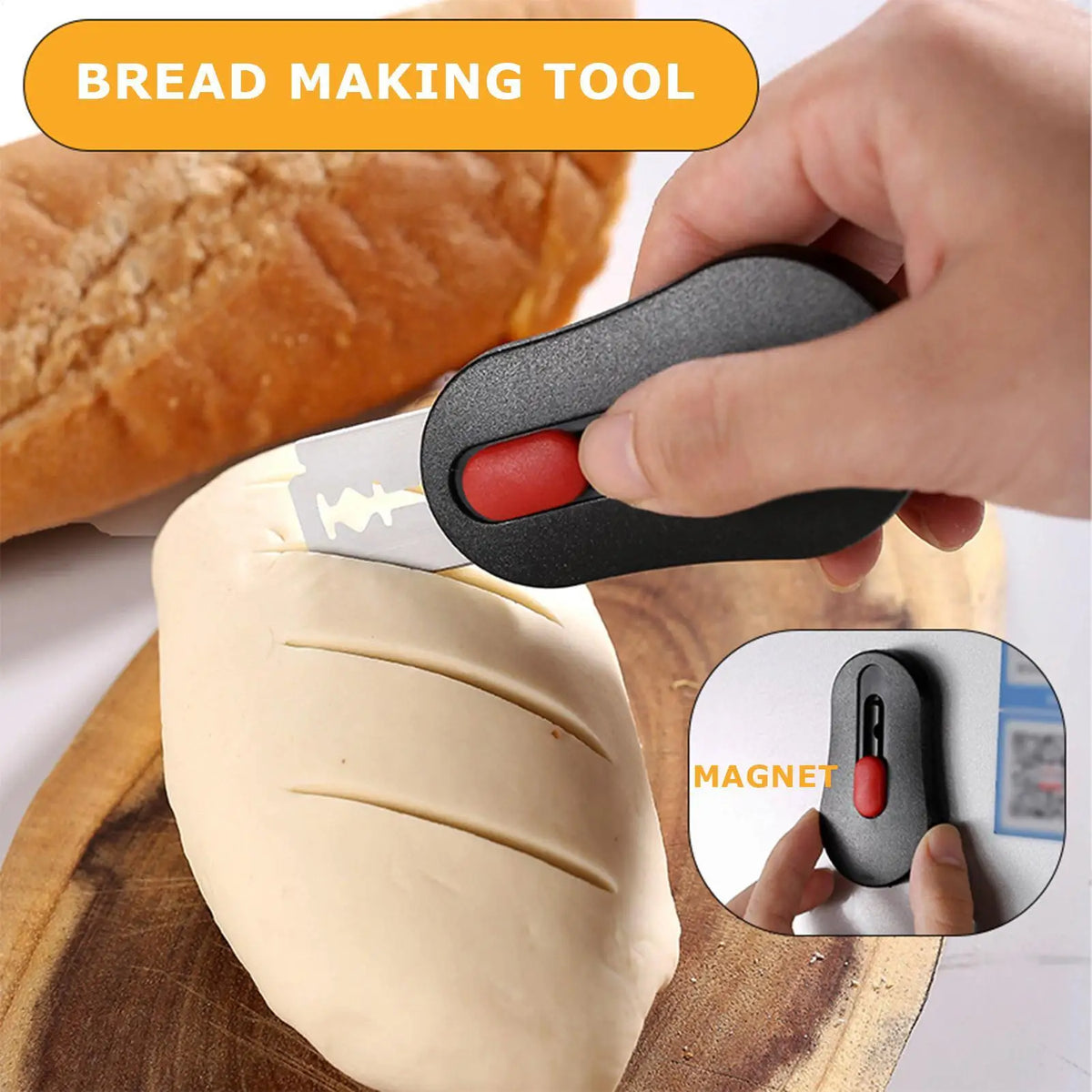 Magnetic Bread Scoring Lame | Dough Scoring Tool – Stainless Steel