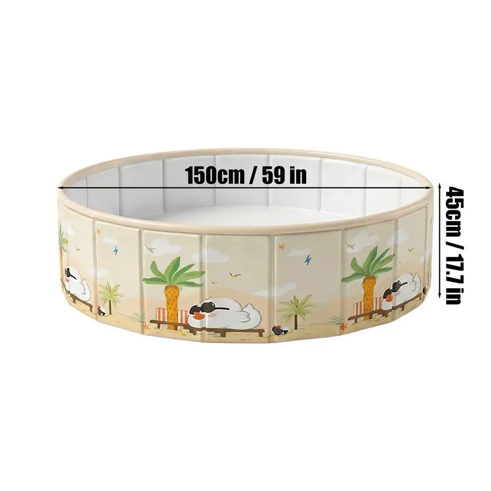 Foldable Kids Pool & Pet Bathtub – Anti-Slip PVC, No Inflation