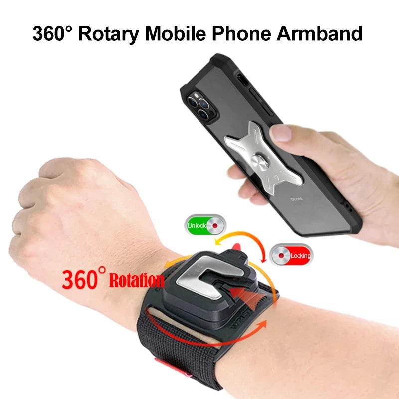 360 Rotatable Cell Phone Armband Run Sport Bag Mobile Sports Holder