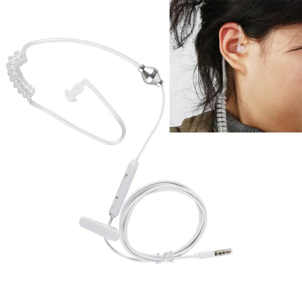 Air Tube Ear Hook Earpiece – 3.5mm Wired Monaural Headset