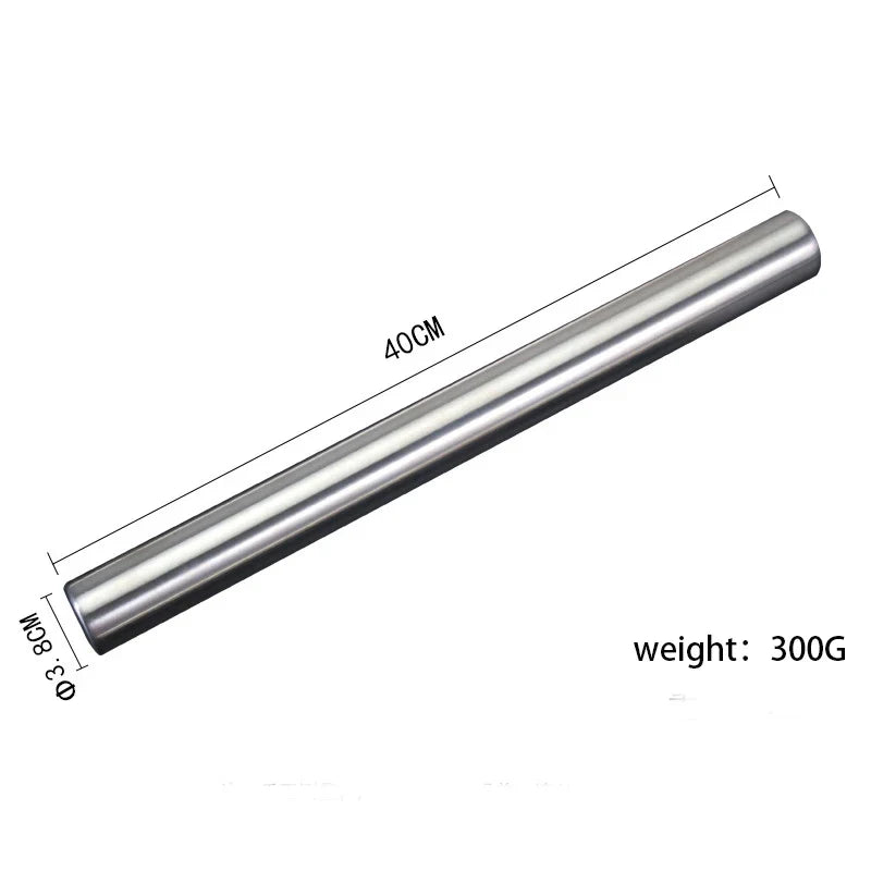 40cm Stainless Steel French Rolling Pin – Dishwasher Safe