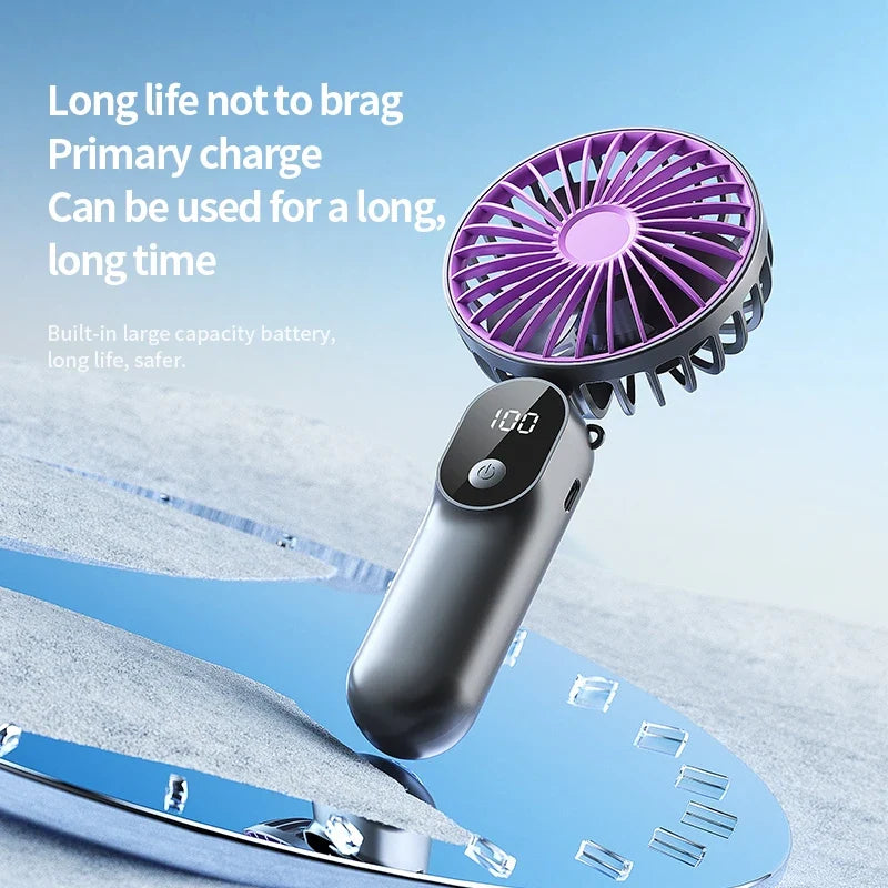 HOMEFISH Foldable Mini Handheld Fan | 6 Speed USB Rechargeable