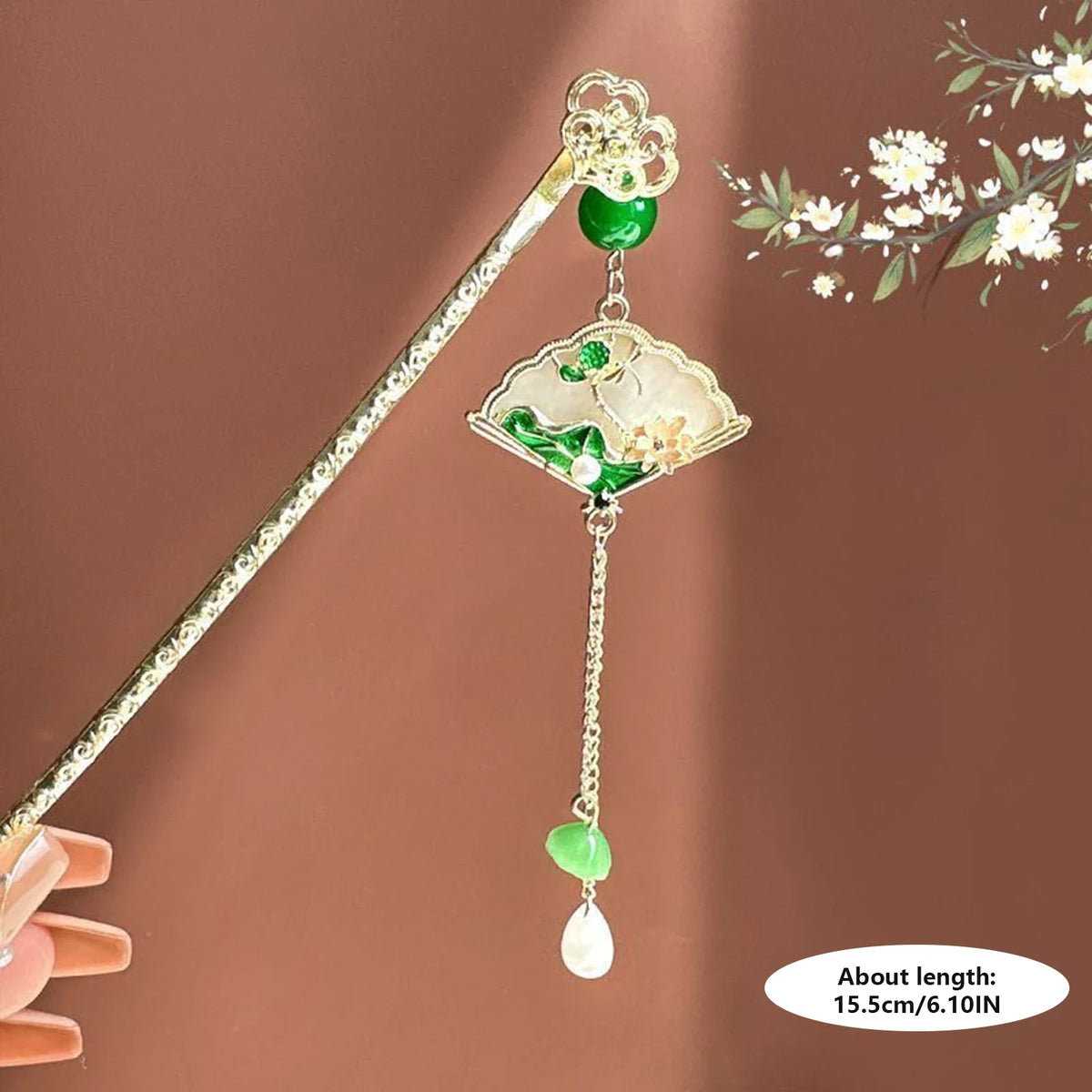 Metal Butterfly Hair Sticks with Pearl Tassel | Hanfu Style