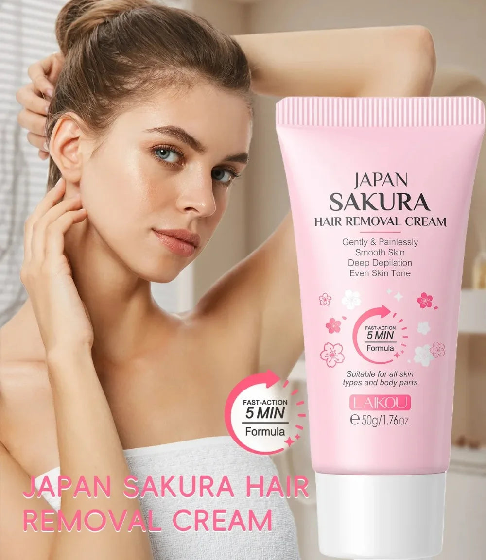 LAIKOU Sakura Hair Removal Cream – Body & Intimate 50g