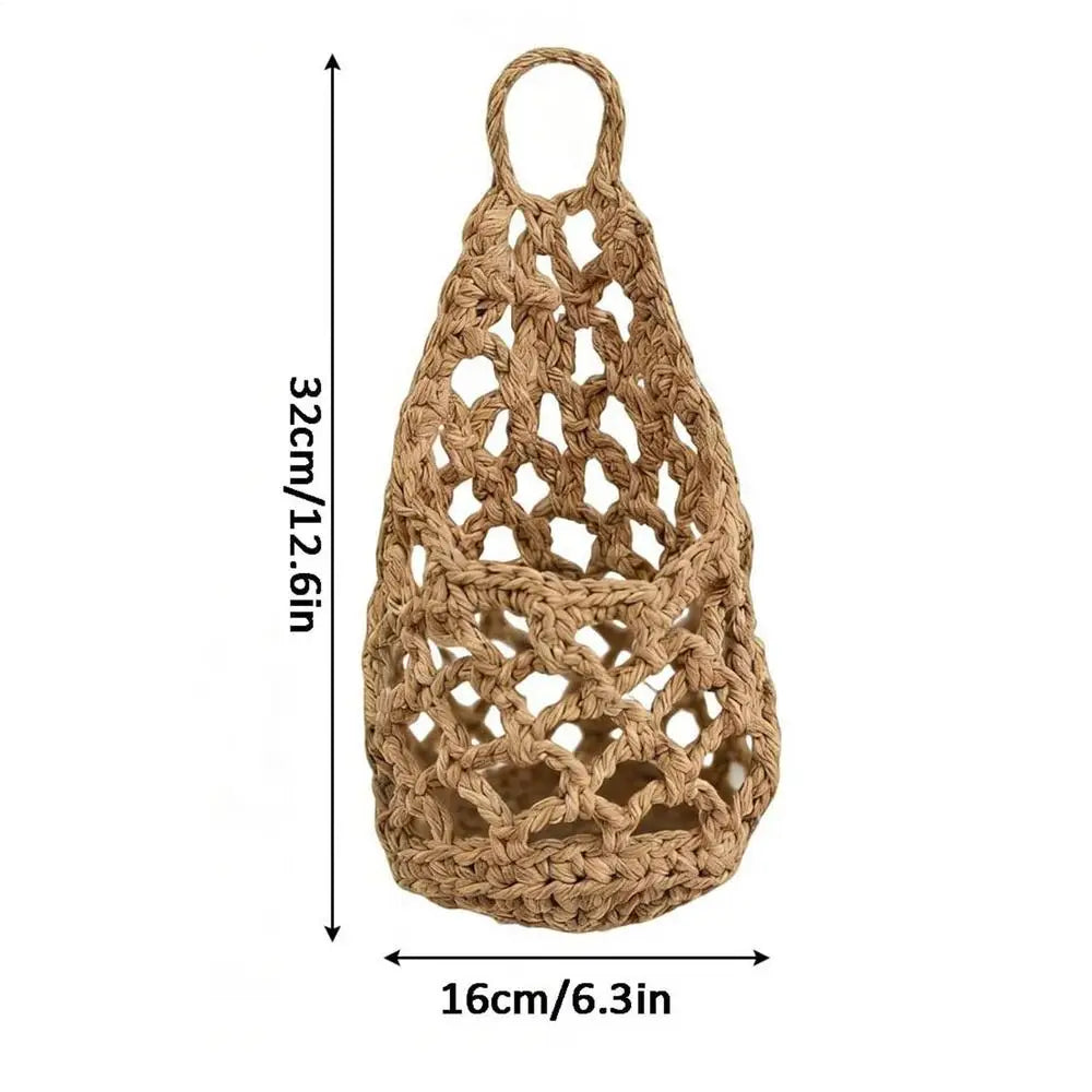 Boho Macrame Plant Hanger | Cotton Woven Wall Basket