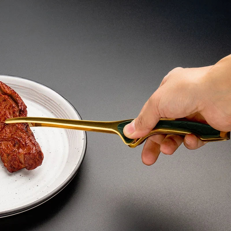 Stainless Steel Kitchen Tongs Serving Cooking Metal Food Non-slip