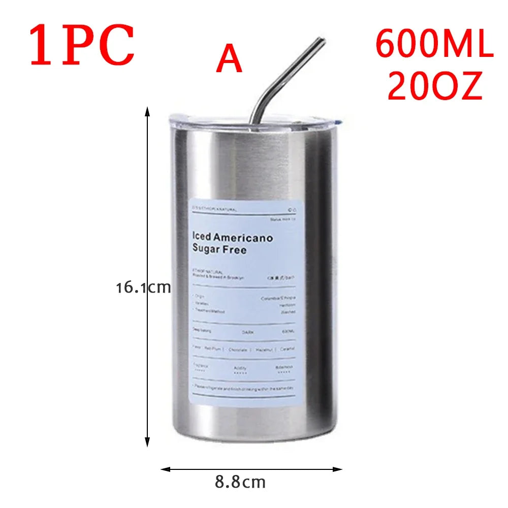 600ml Insulated Thermos Cup | 304 Stainless Steel Coffee Mug