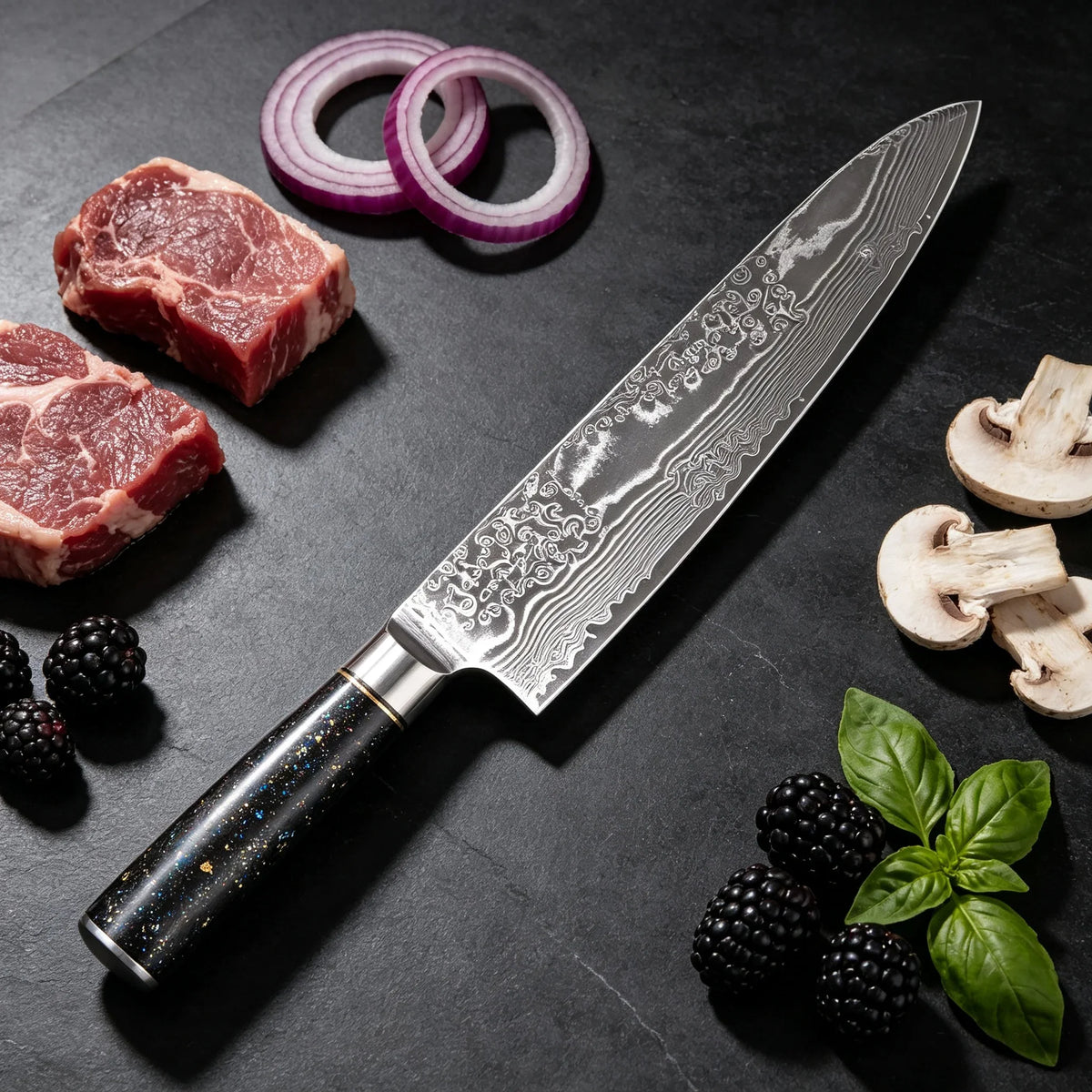 67-Layer Damascus Chef Knife – 8" Gyuto Kitchen Blade