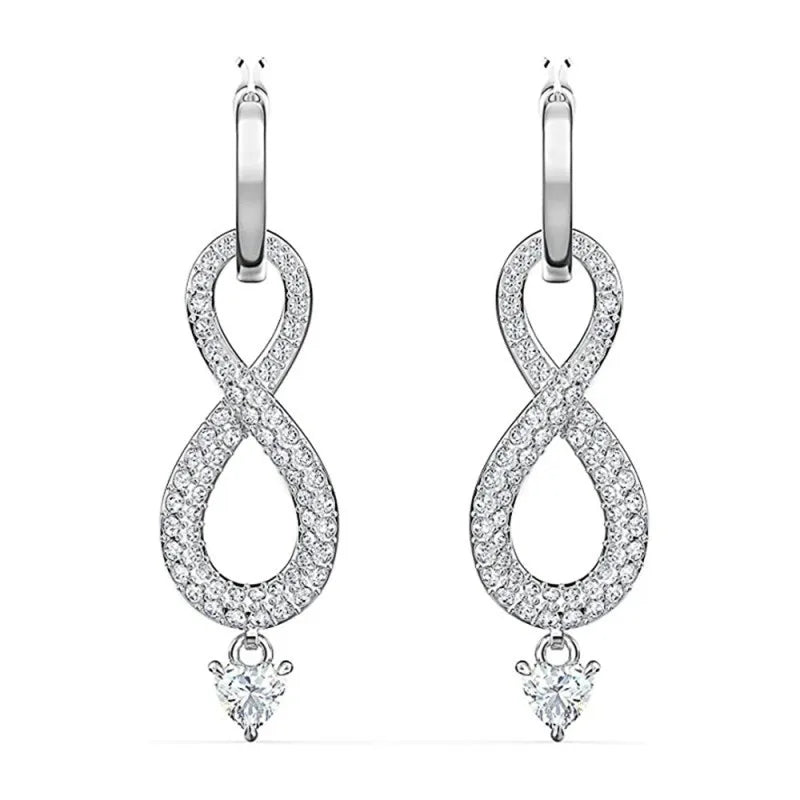 Huitan Infinity CZ Dangle Earrings – Bridal Wedding Jewelry