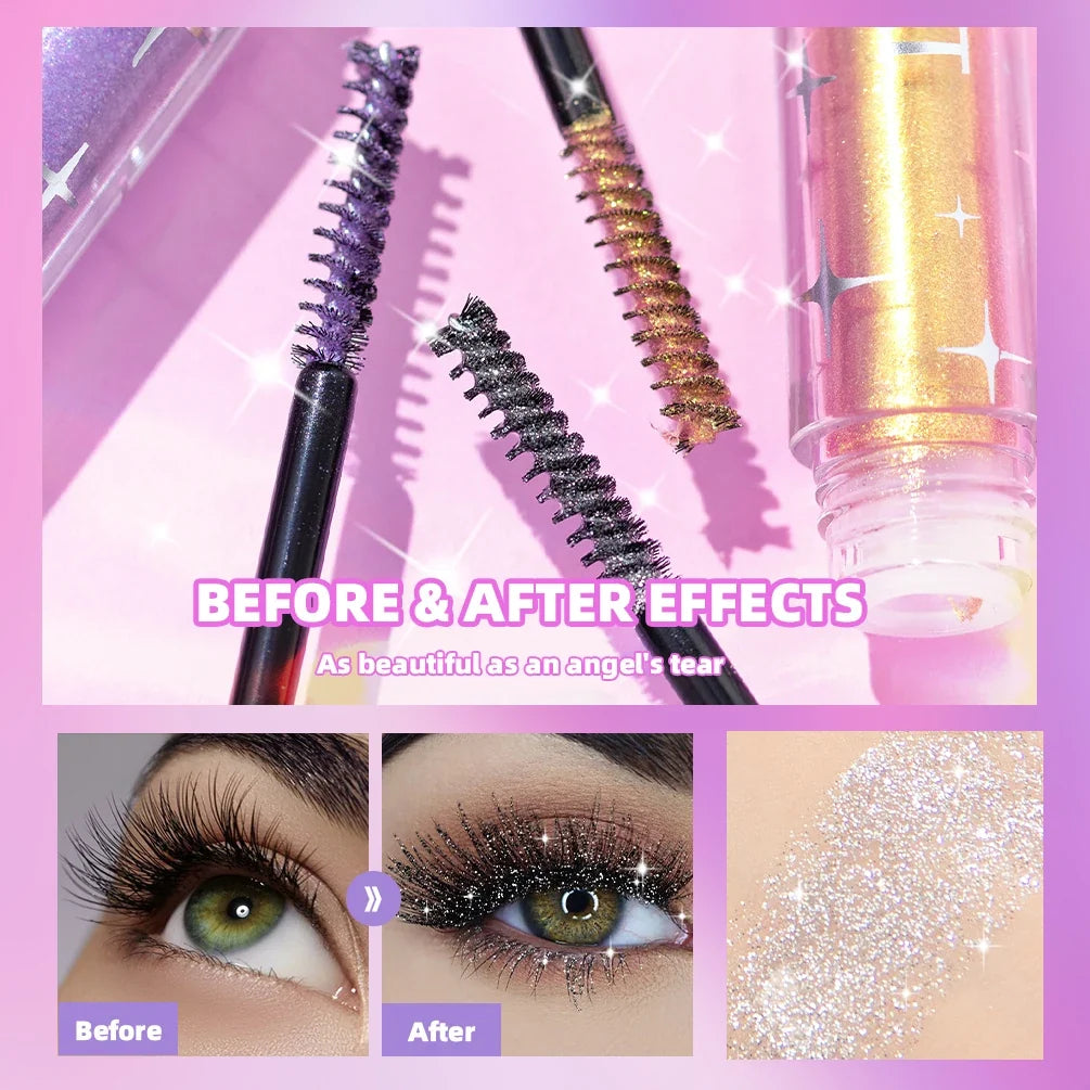 QiBest Diamond Glitter Mascara – 3D Volume & Shimmer